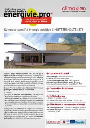 Gymnase passif à énergie positive à Muttersholtz, fiche retour d'expérience