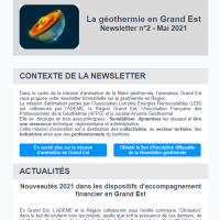 Newsletter géothermie